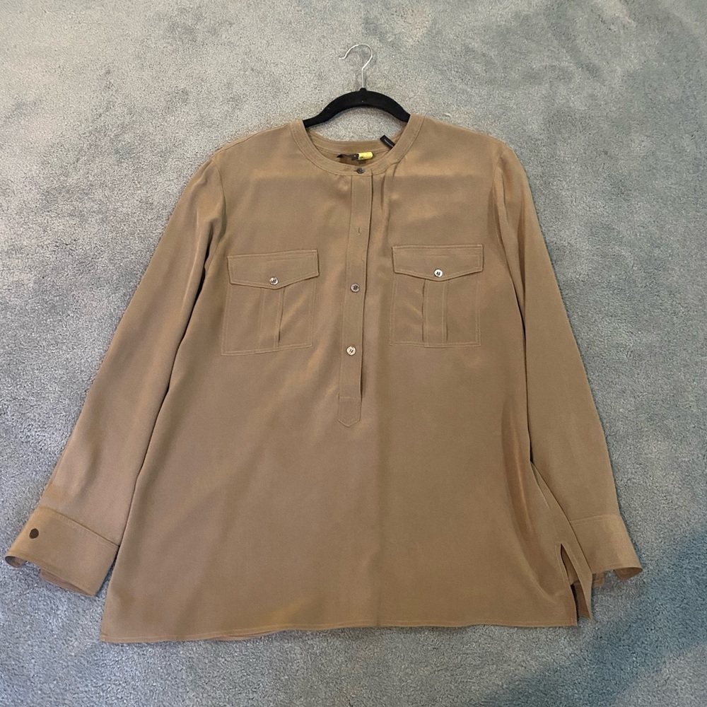 Theory Army Green Women’s Blouse Sz. Large